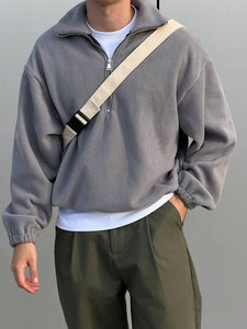 Men's Vintage-Inspired Striped Sleeve Sweatshirt | Retro Crew Neck Jumper