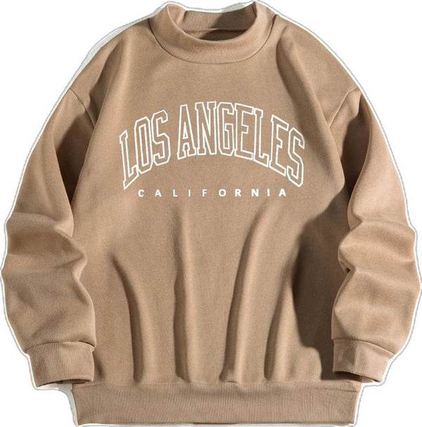 Los Angeles California Arch Print Oversized Crewneck Sweatshirt
