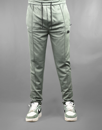 Sage Green  Textured Casual Trousers with Zip Pockets