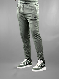 Sage Green  Textured Casual Trousers with Zip Pockets