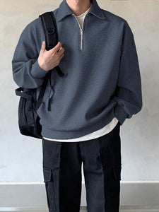 Men's Vintage-Inspired Striped Sleeve Sweatshirt | Retro Crew Neck Jumper