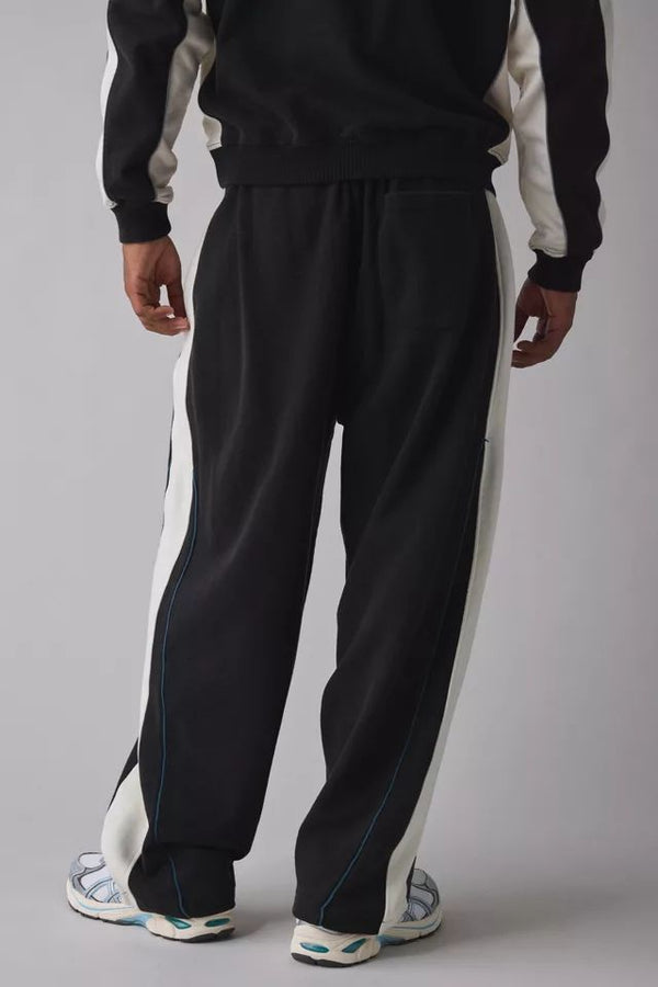 Men's Vintage-Inspired Striped Sleeve Sweatshirt | Retro Crew Neck Jumper