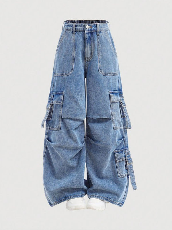 Men's Ultra-Baggy Fit Jeans - Light Wash Oversized Skater Denim