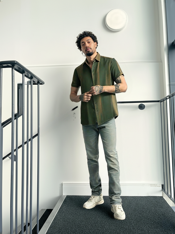 Short-sleeve button-down shirt