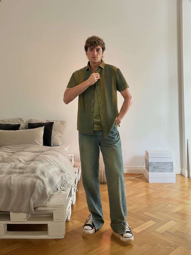 Short-sleeve button-down shirt