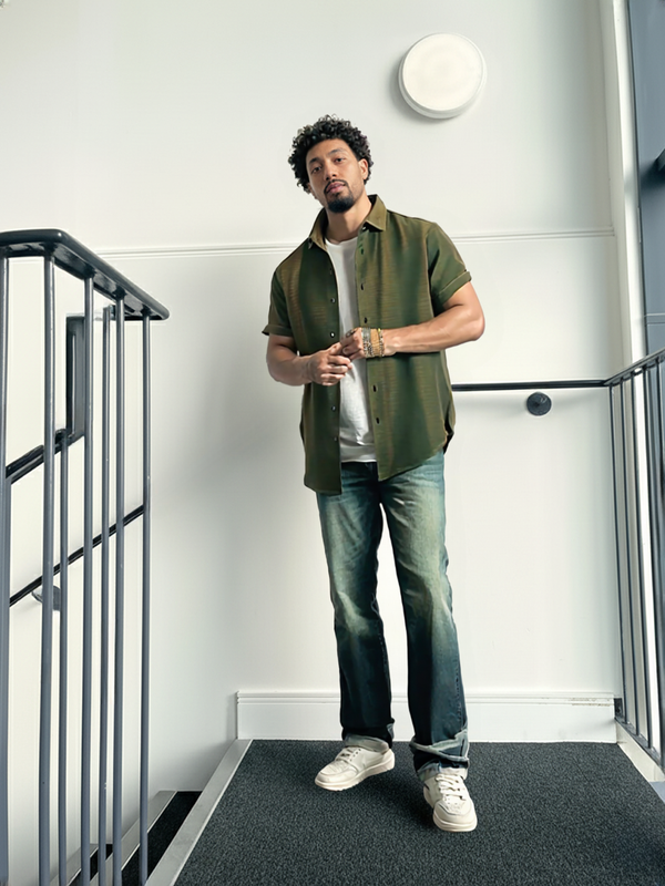 Short-sleeve button-down shirt