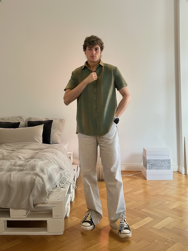 Short-sleeve button-down shirt